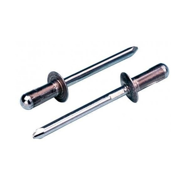 Blind Rivet, Countersunk Head, 0.125 in Dia., 0.328 in L, Aluminum Body, 1000 PK